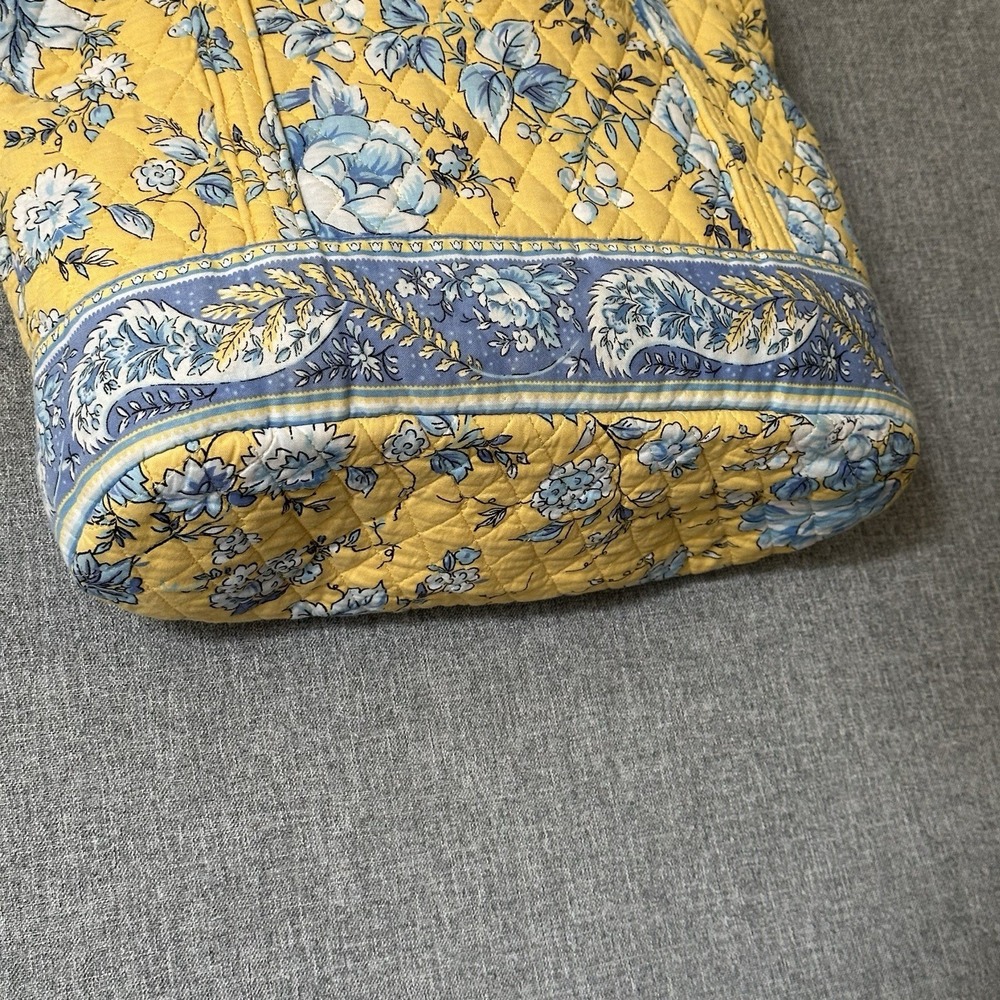 Quilted Keepers Bucket Tote Bag Quilted Yellow & Blue Floral - Picture 5 of 9
